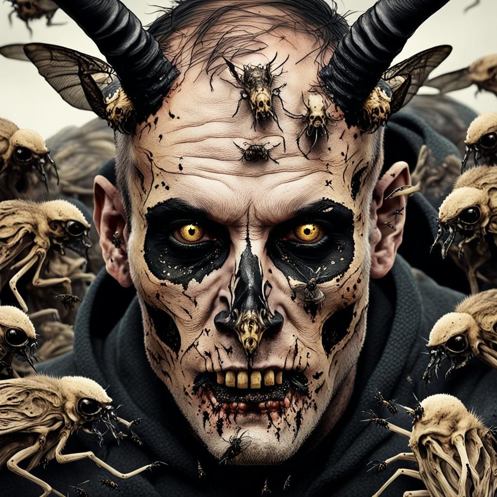 Malformed Demon Lord in Dark Surrealist Style