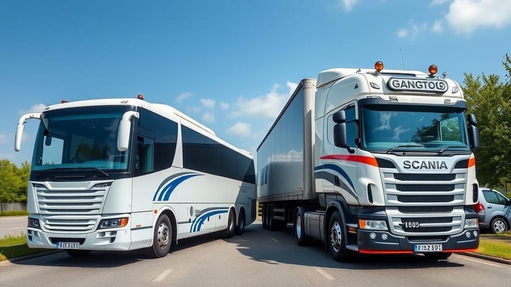 Bus and Scania Truck Size Comparison