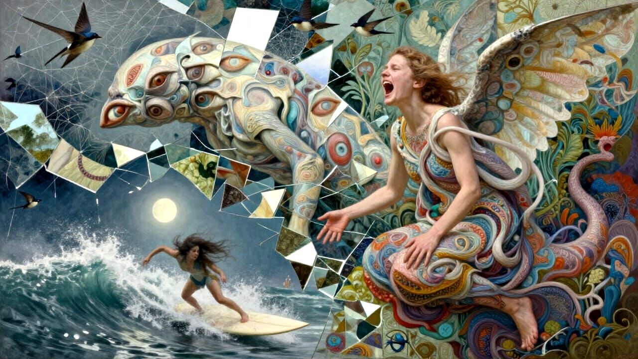 Angel Screaming Amidst Shattered Mirrors