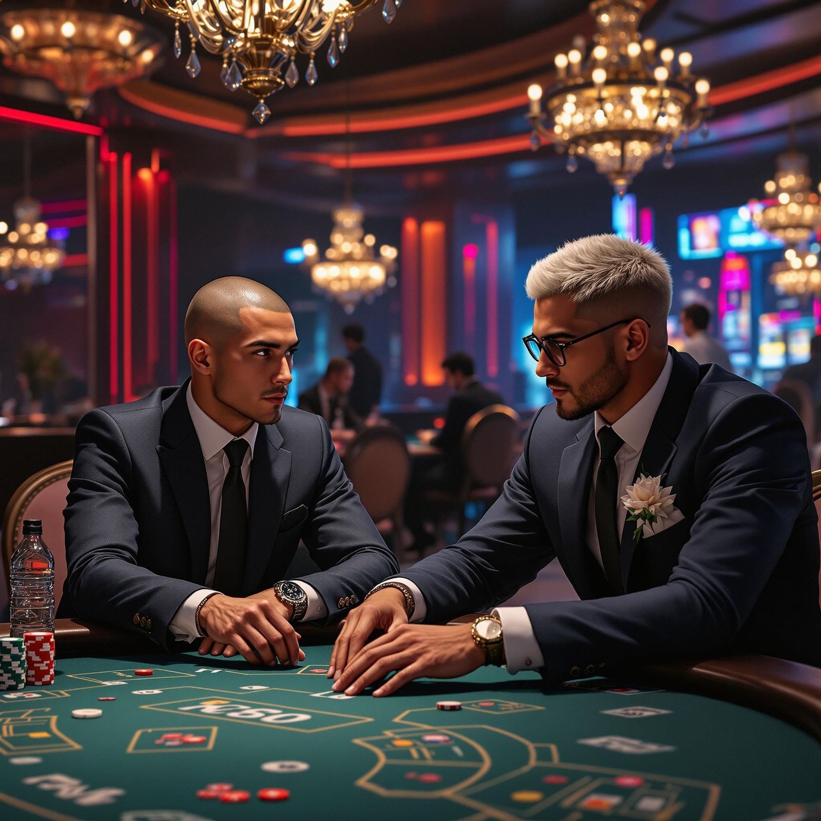 Dashing Poker Athlete in 3D Anime-Inspired Masterpiece