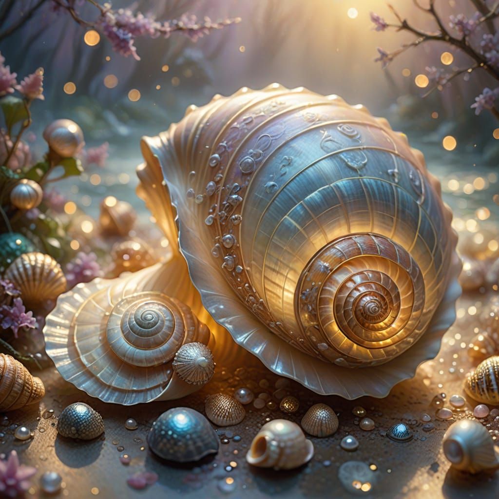 Ethereal Glowing Shell in Dreamy Fantasy Art