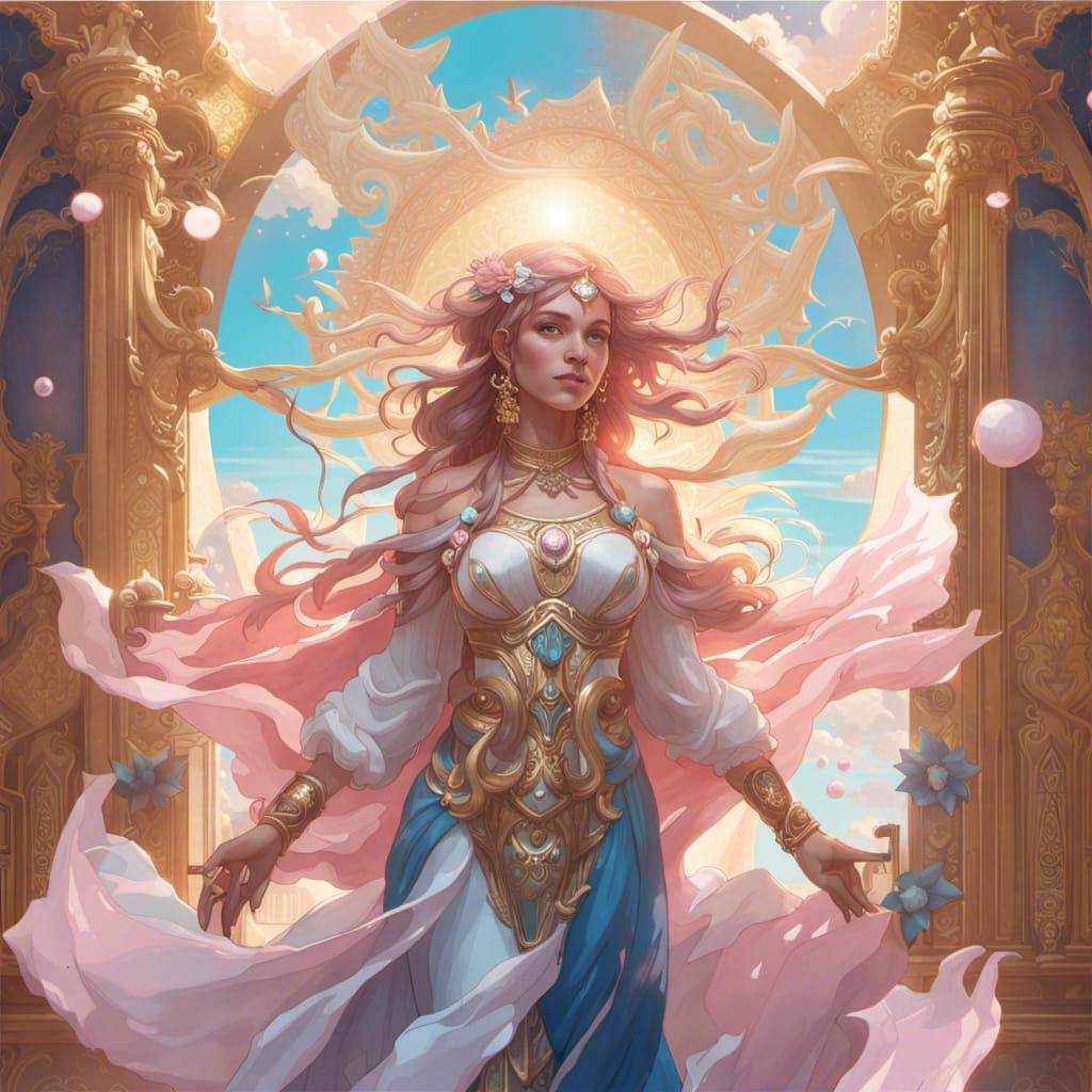 Celestial Abode in Heaven: Hyperdetailed Concept Art