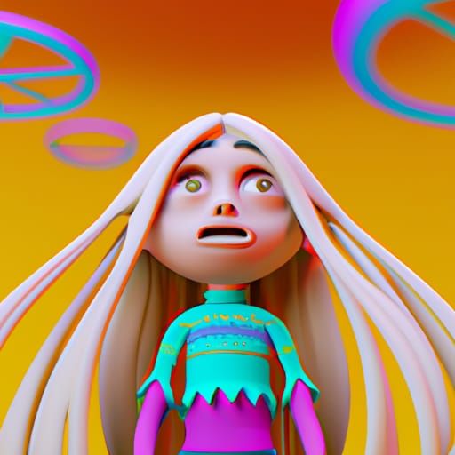 Psychedelic Mexican Character in Pixar-Style 3D Art