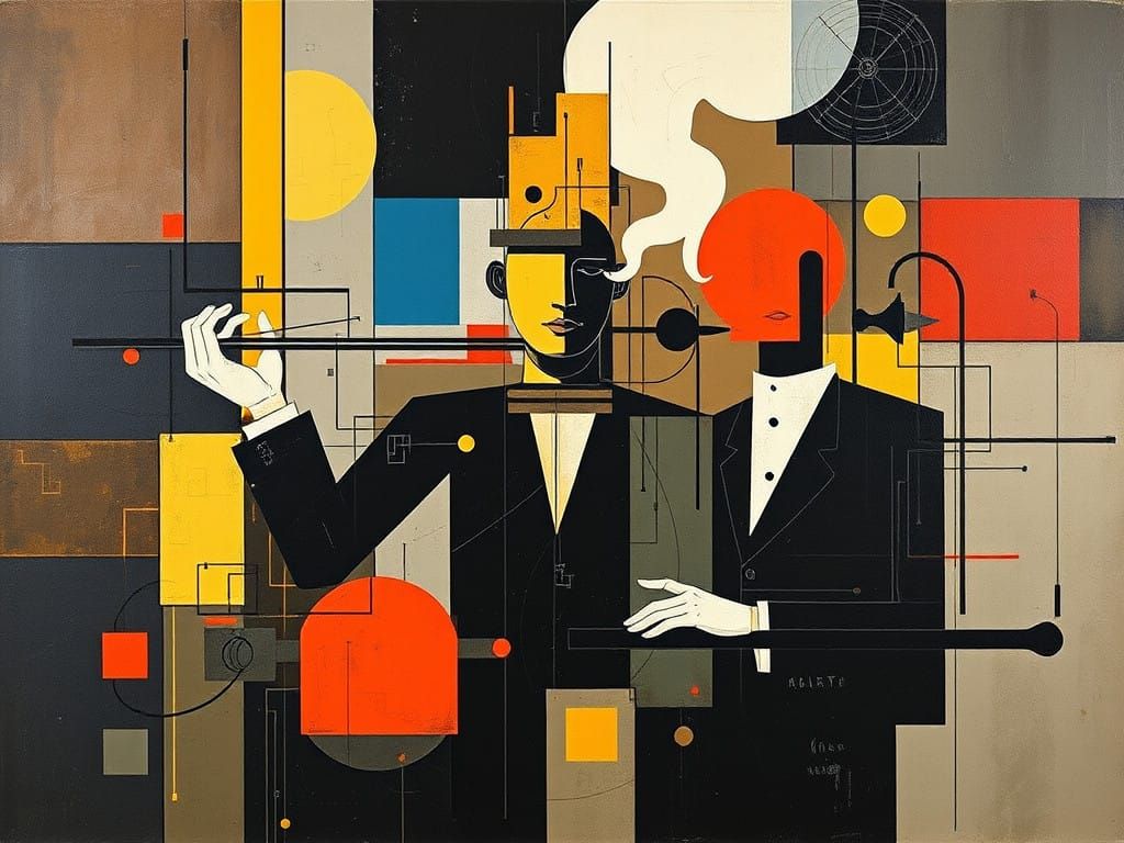 Abstract Industrial Sculpture in Bold Geometric Forms