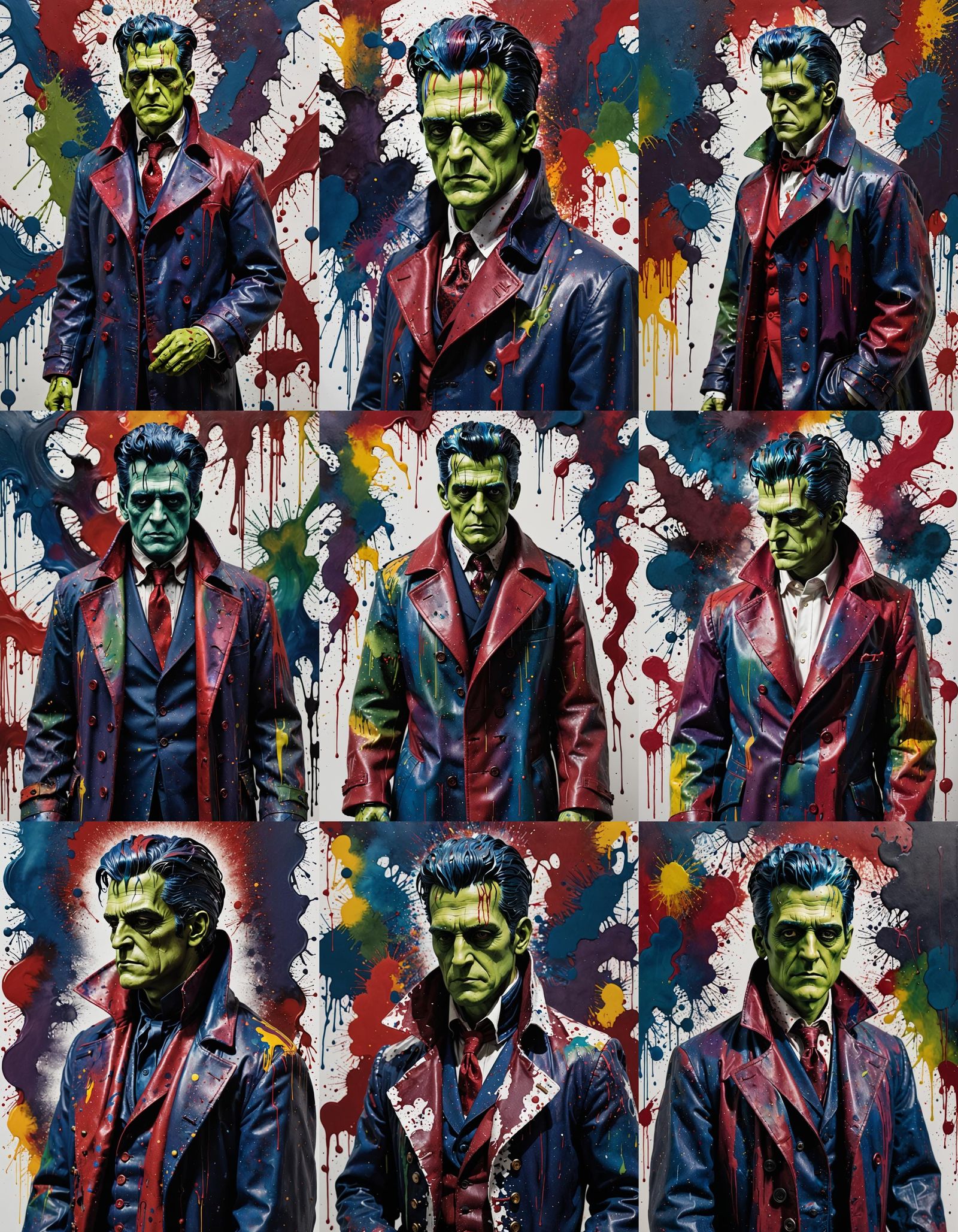 Action Figure in Technicolor Coat, Bacon Portrait Style