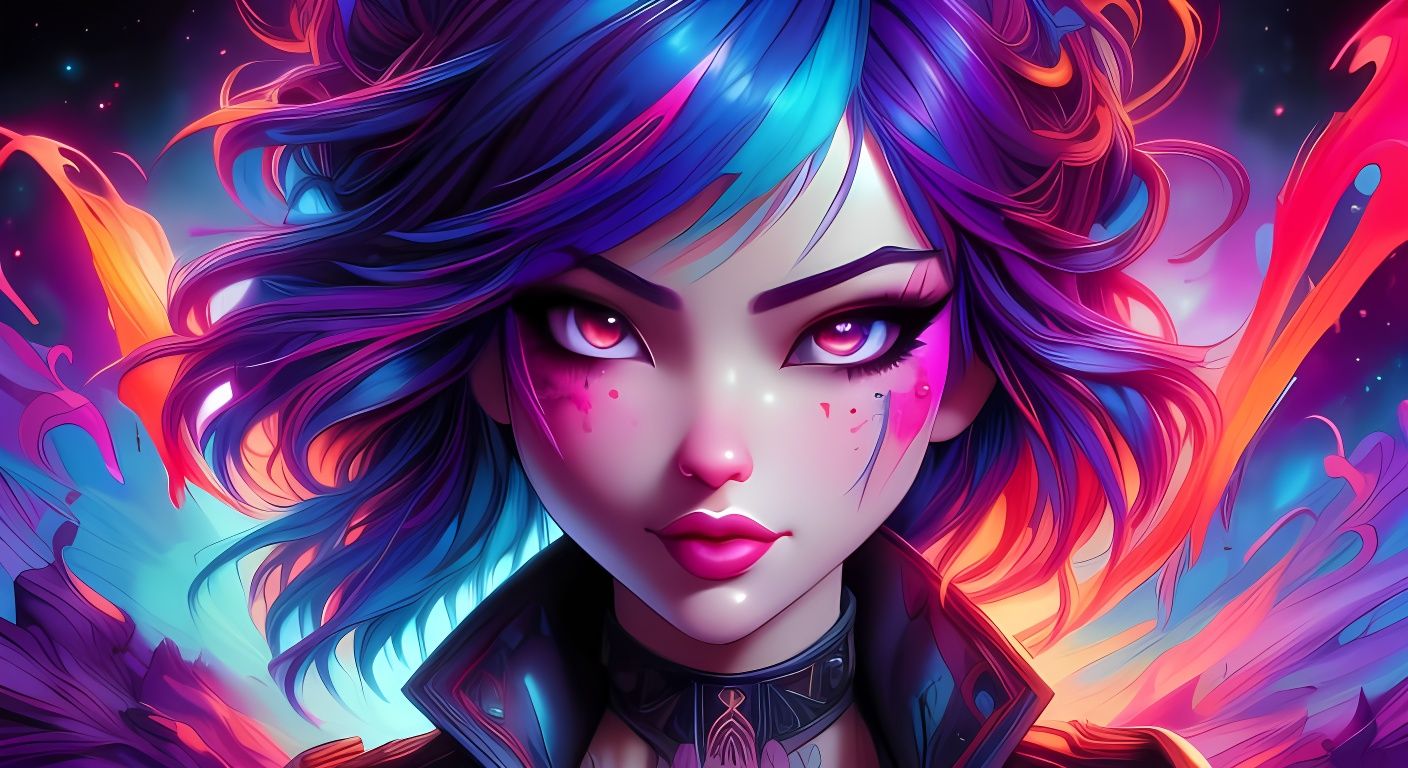 Chibi Vampire Portrait in Detailed Comic Art Style