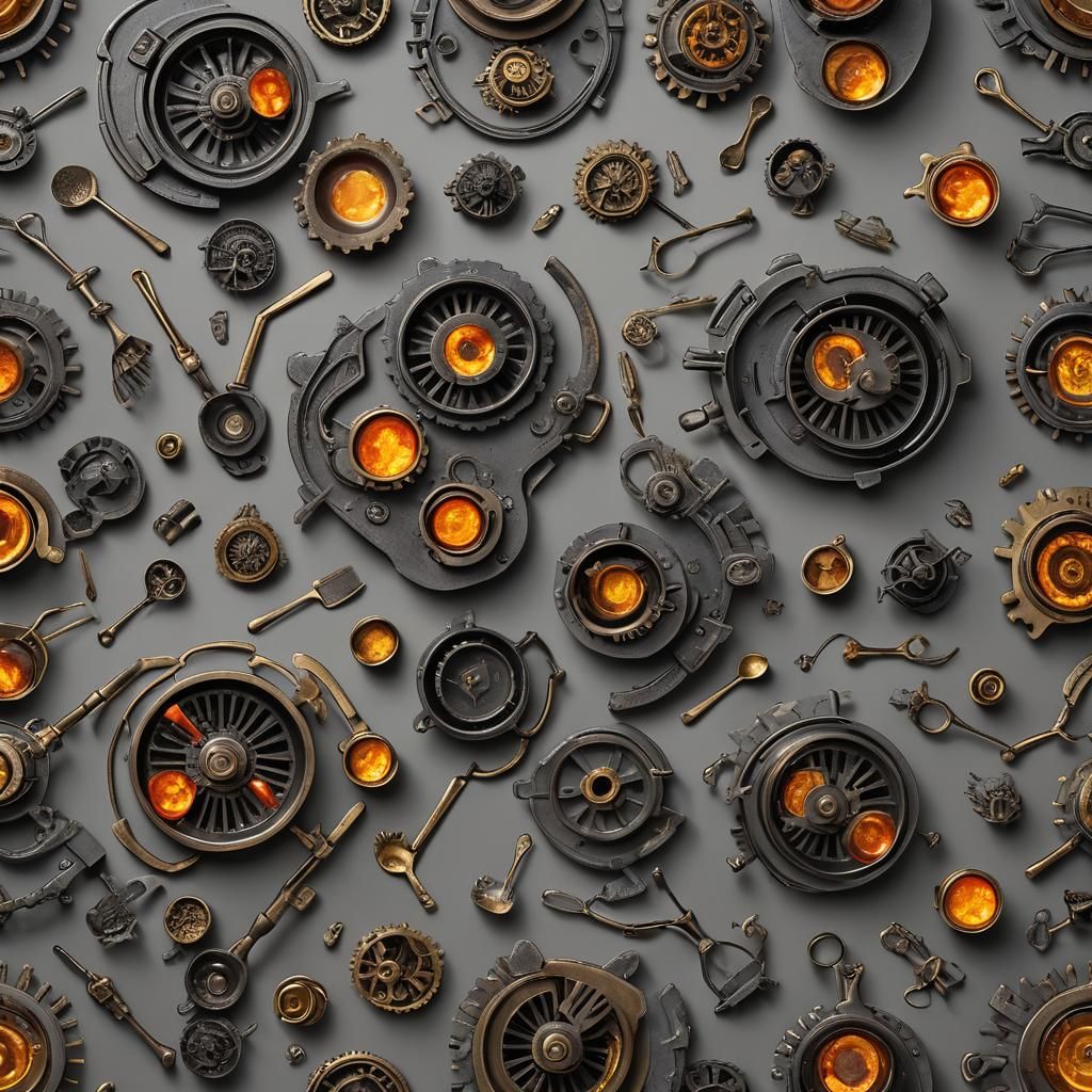 Warforged Golem Cooking: Animesque 3D Rendering