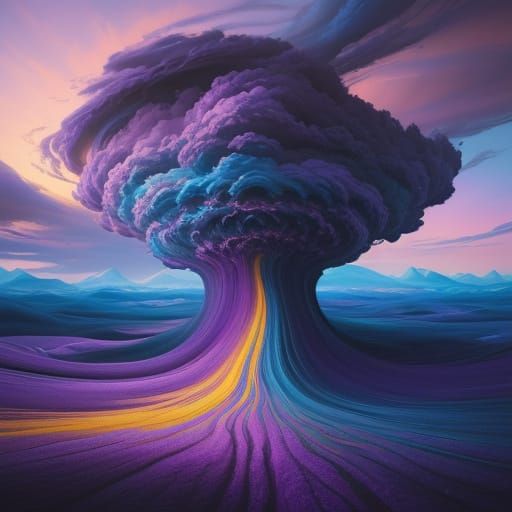 Surreal Dreamscape Portrait in Abstract Expressionism