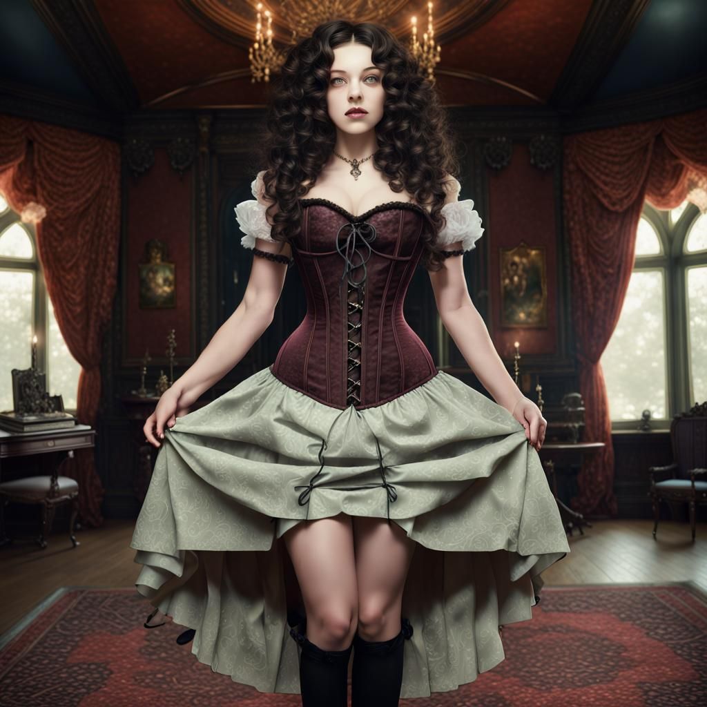 Summer Witch Casting Spells in Victorian Mansion