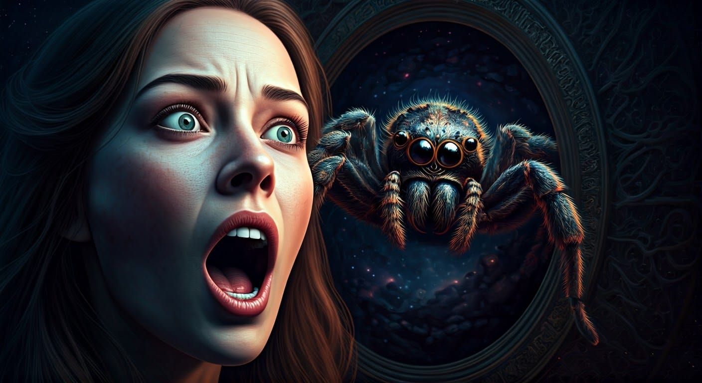 Woman Frozen in Terror as Poisonous Spider Emerges from Dark...