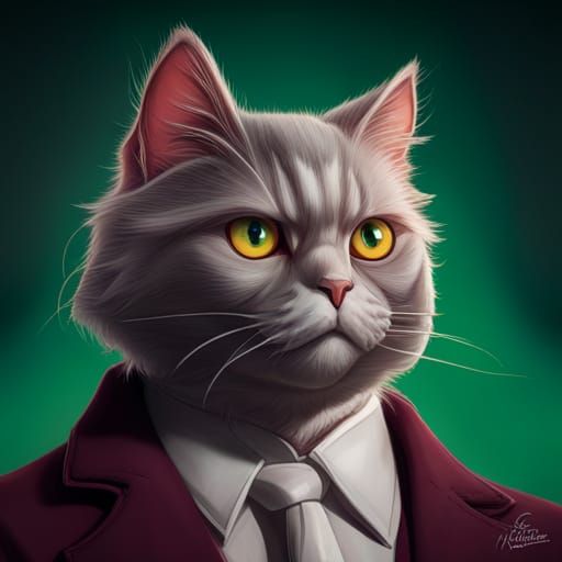 Hyperdetailed Portrait of Mr Pickles Cat