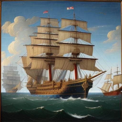 DreamShaper v8 battle ship...