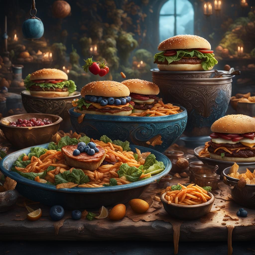 Fantastical Food in Detailed Matte Painting