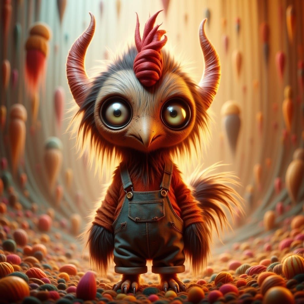 Cheeky Chicken in Whimsical Stitch Art