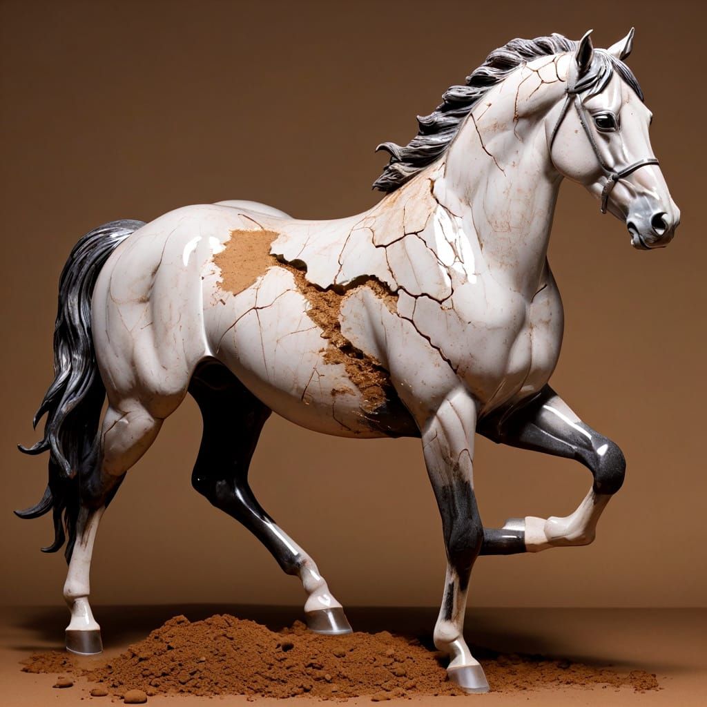 radiating flowing tactile and irregular cracks traverse the ...