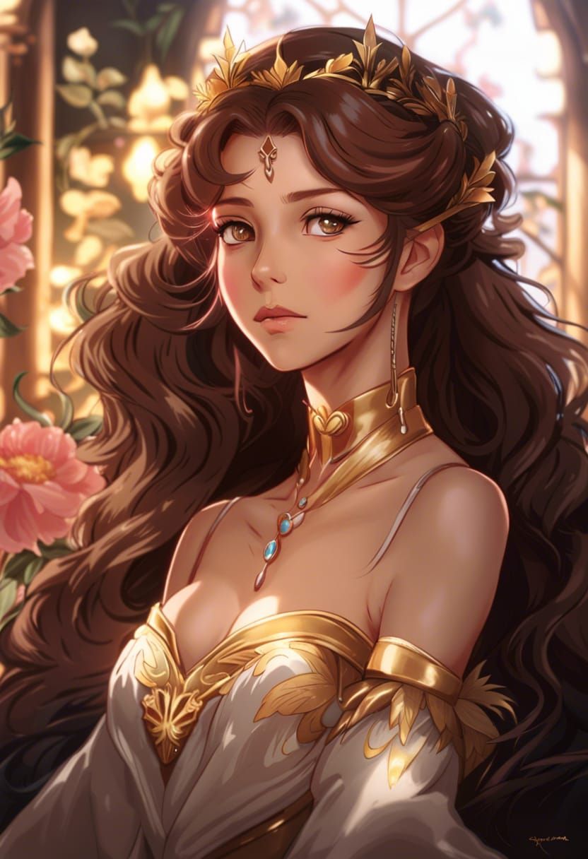 Gorgeous Anime Princess Portrait in Hyperrealistic Style
