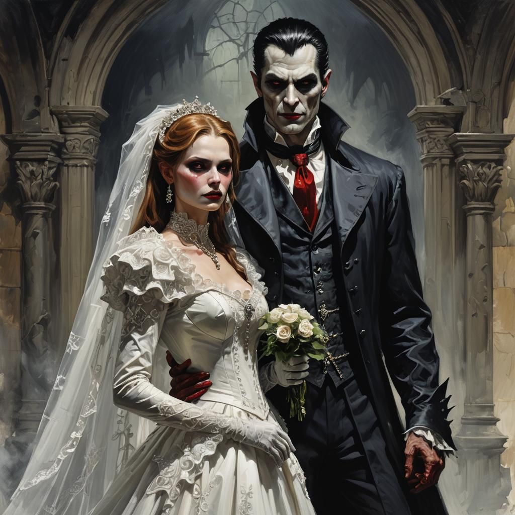 Sinister Vampire Courtier and Bride