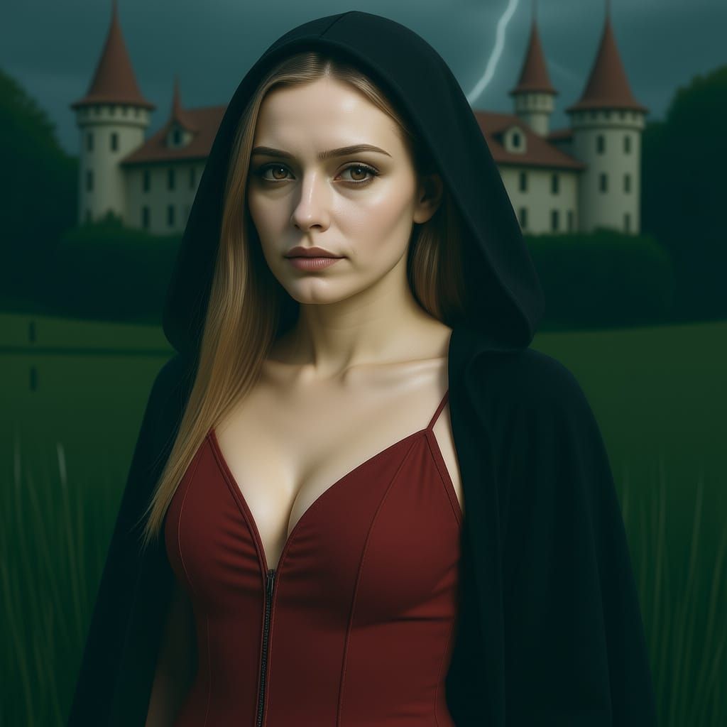 Regal Vampire Queen in Sun-Drenched Forest