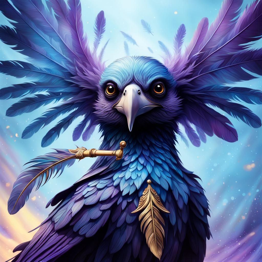 Mystical Kenku with Swirling Mist Feathers as Splash Art