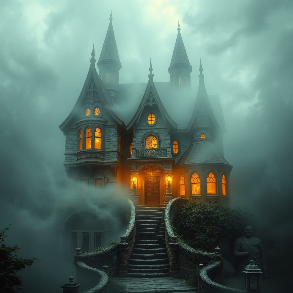 Mystical House in Dreamlike Realm