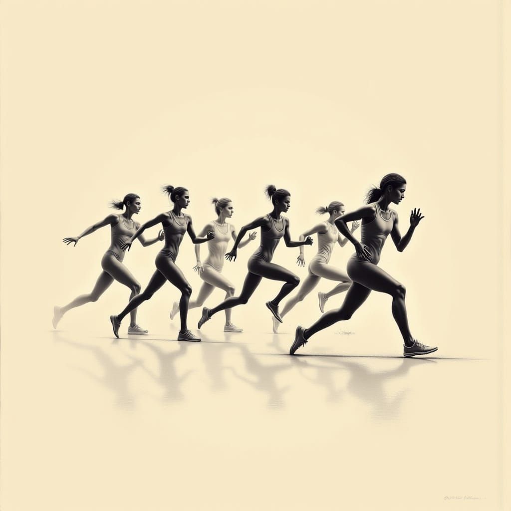 Dynamic Minimalist Figures Conveying Speed and Power