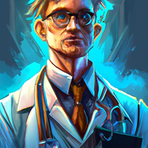 Detailed Portrait of a Doctor in Digital Art Style