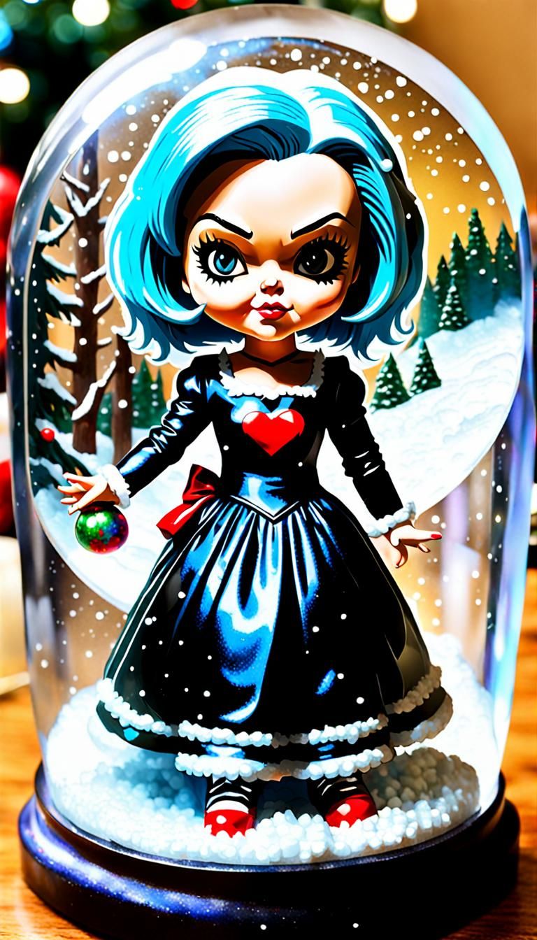 Jennifer Tilly Snow globe, Bride of Chucky Tiffany Snow Glob...