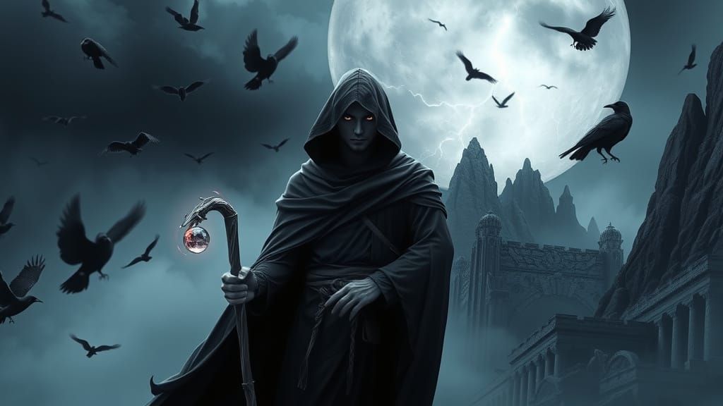 Mysterious Wanderer on Mist-Covered Cliff