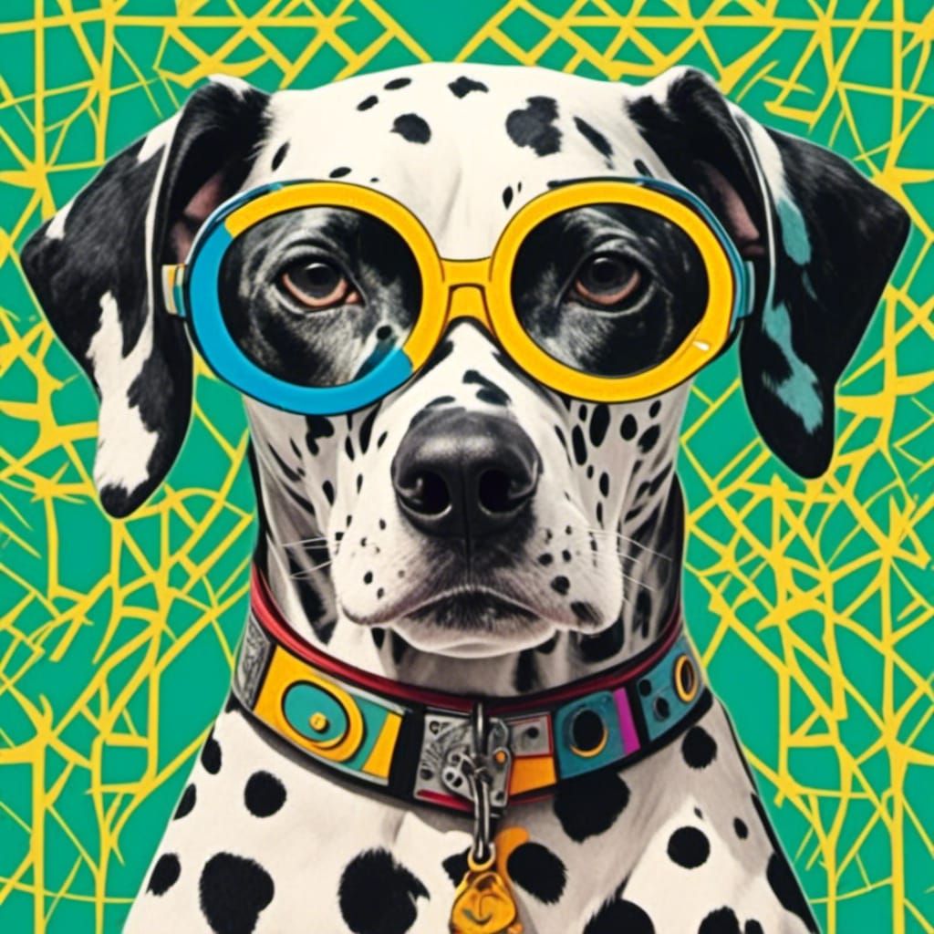 Pop Art Dalmatian in Sunglasses Screen Print