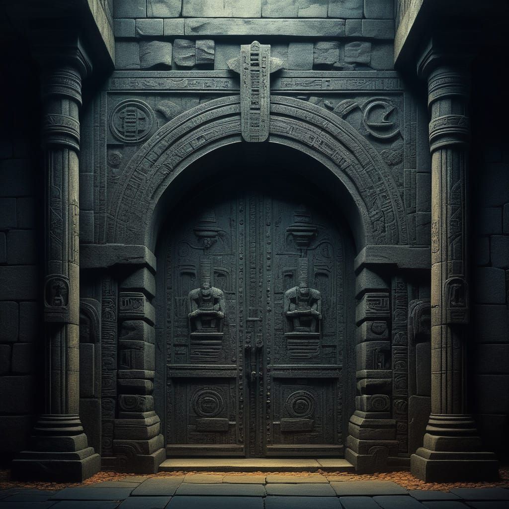 Majestic Ancient Door Creaks Open to Mysterious Passageway