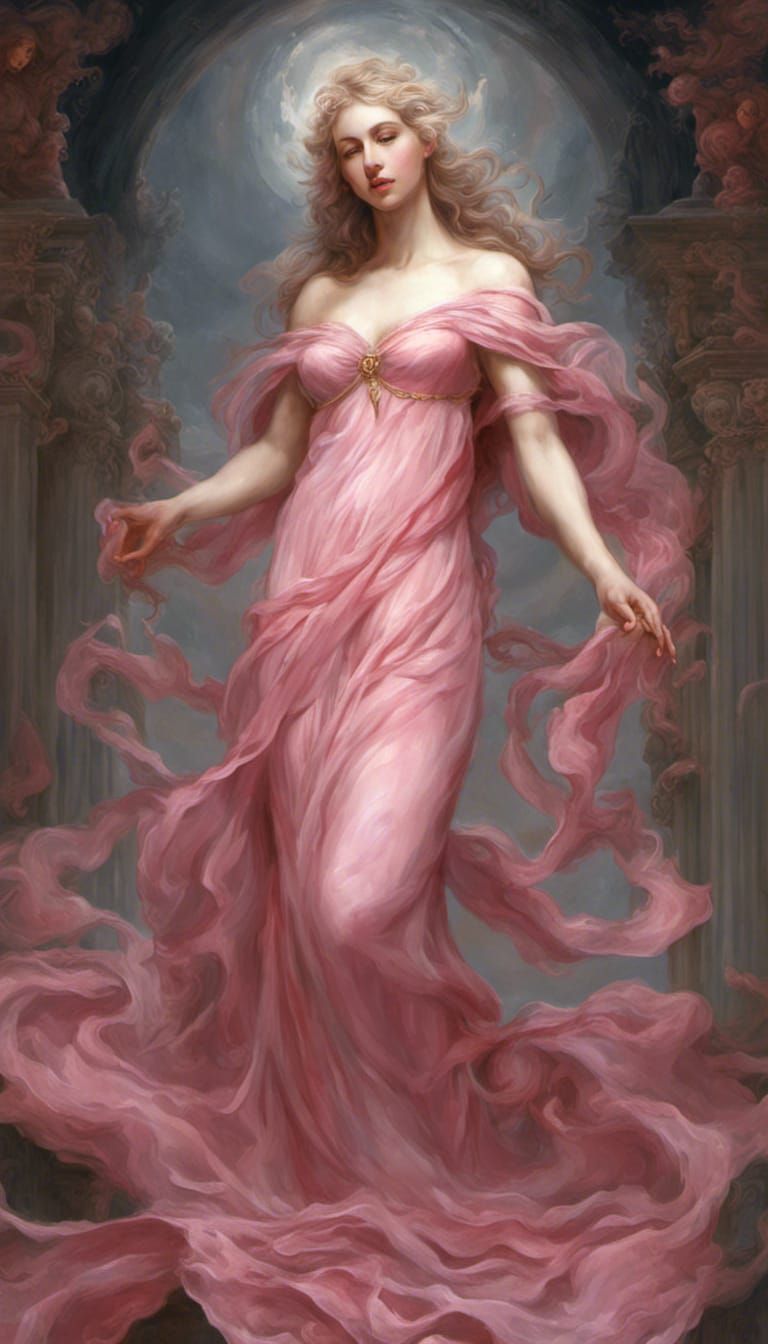 Psyche, Goddess of Souls in Pink Dress