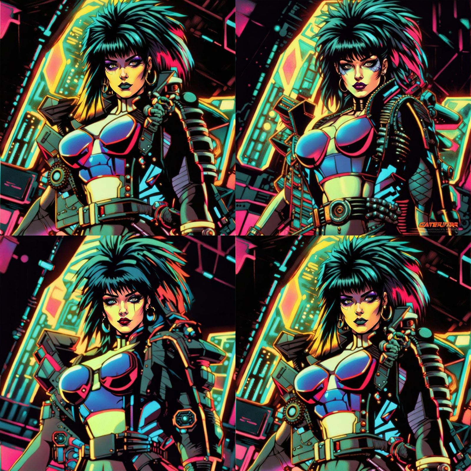 Retropunk Bodybuilder: Shinkiro Style Art Portrait