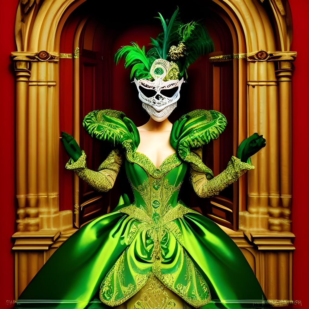 Rococo Gown at Masquerade Ball