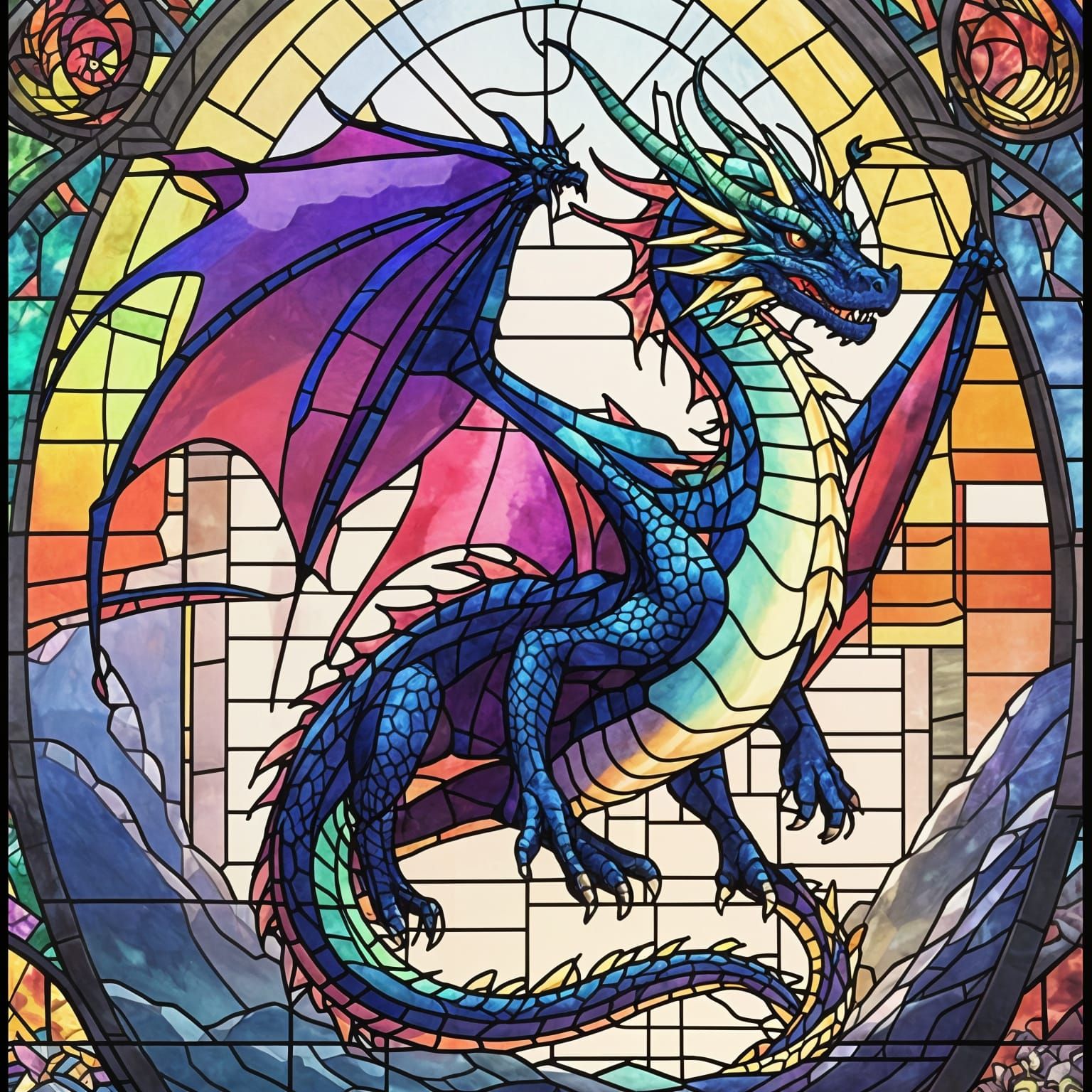 Stained glass dragon