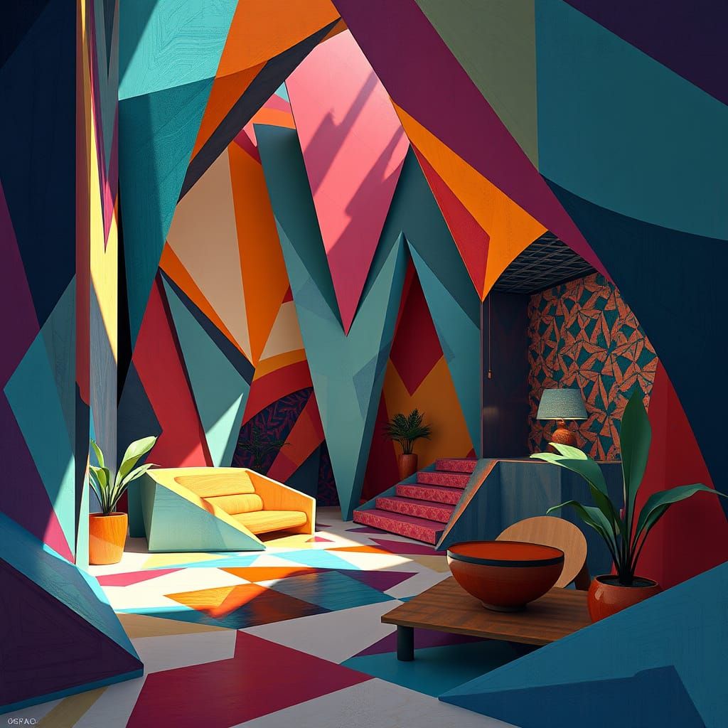 Neo-Cubist Art Deco Geometry in Unreal Engine