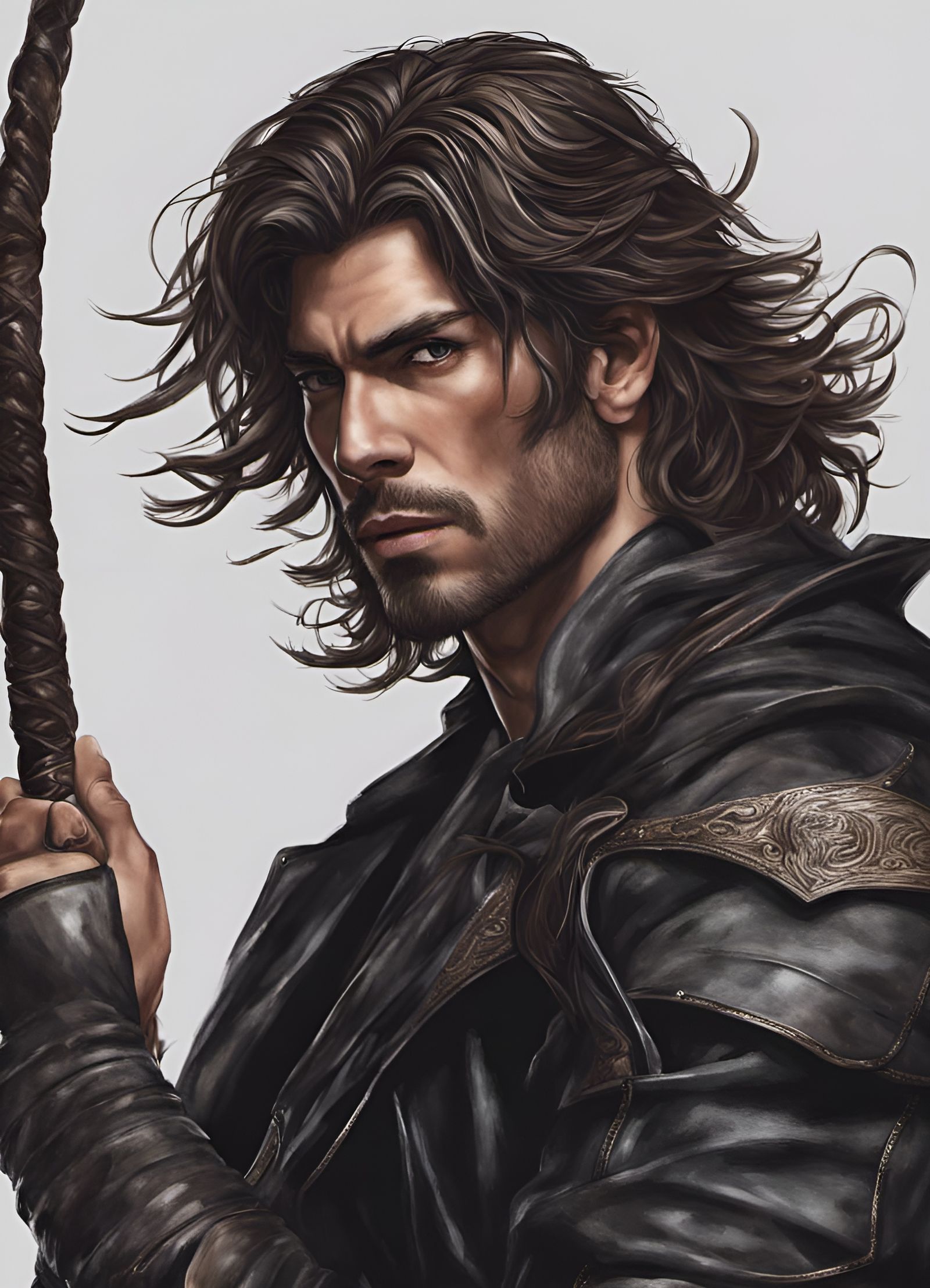 Dark Fantasy Warrior in Hyperrealism