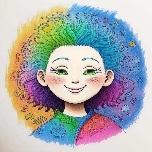 Playful Cartoon Character in a Doodle World