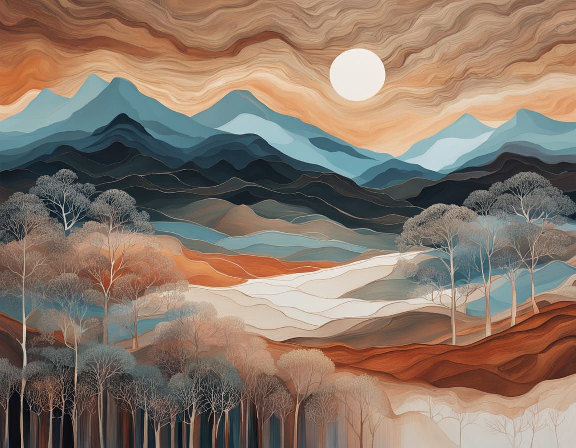 Dreamlike Woodland in Vibrant Colors