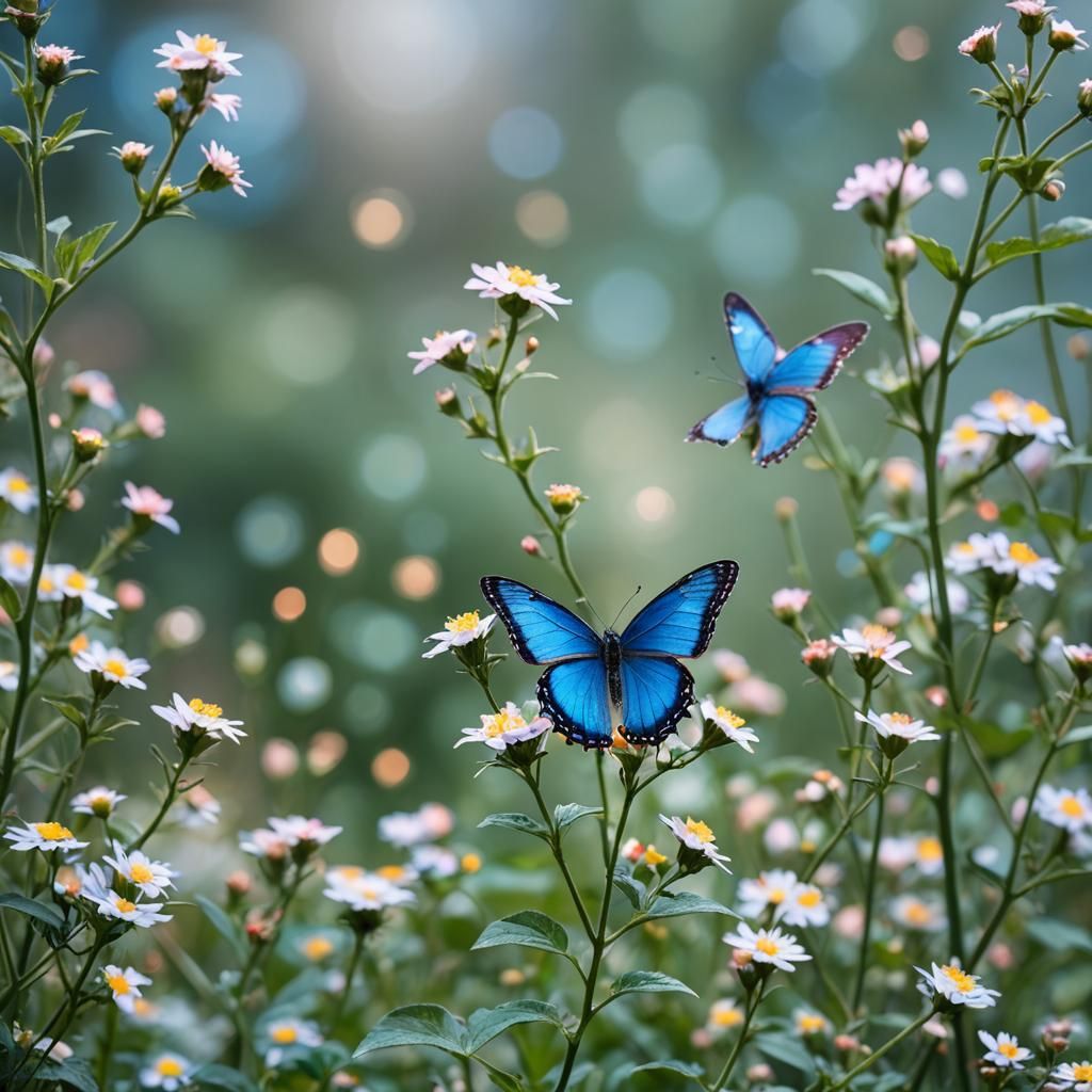 Blue Butterfly on Flower: Professional Photography