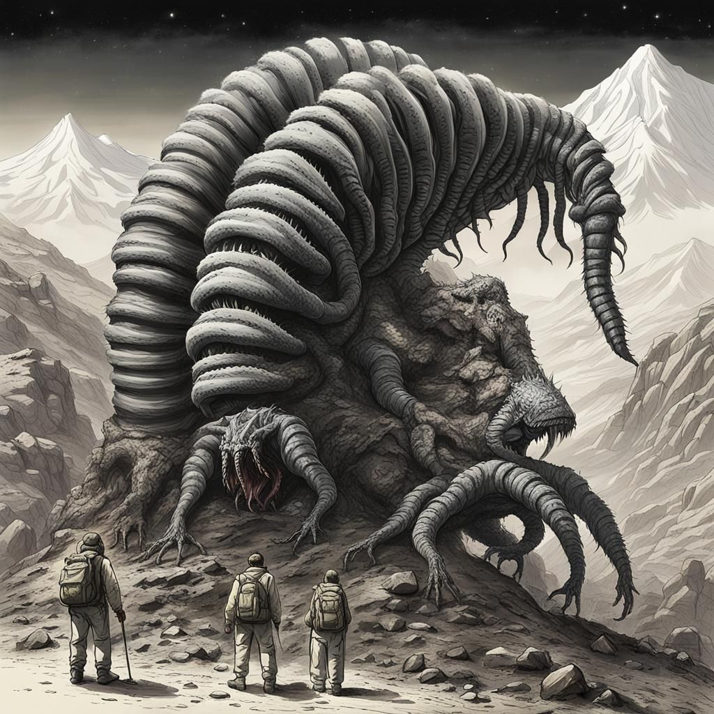 Alien Exoplanet with Giant Centipede Lifeforms