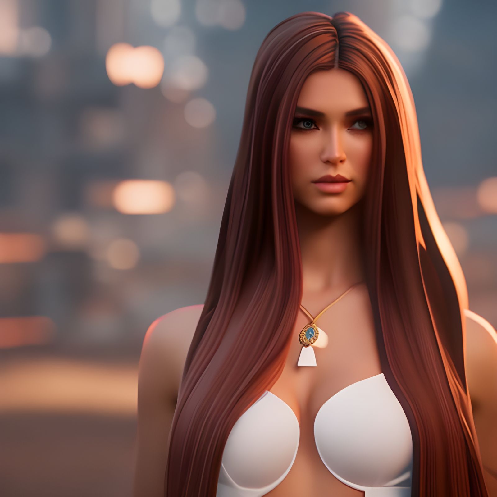 Hyperdetailed Portrait of Beautiful Girl in Golden Hour