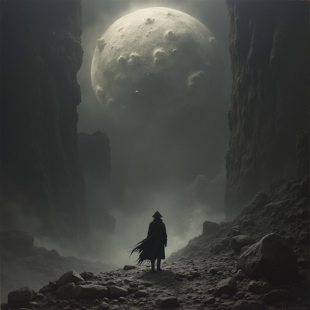 Horrific Asteroid in Dark Fantasy Style