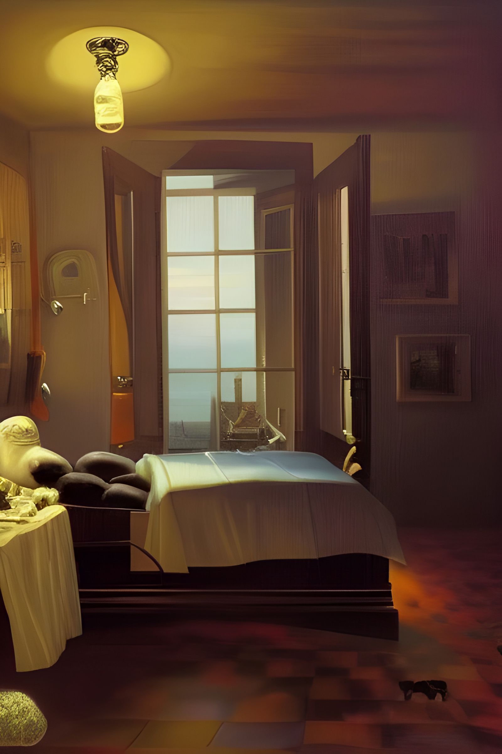 Surreal Goodnight Scene in Dutch Master Style