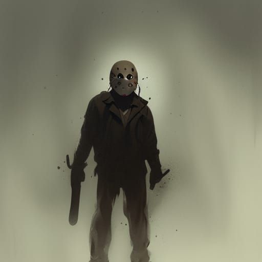 Sinister Jason Voorhees Portrait in Dark Fantasy Style