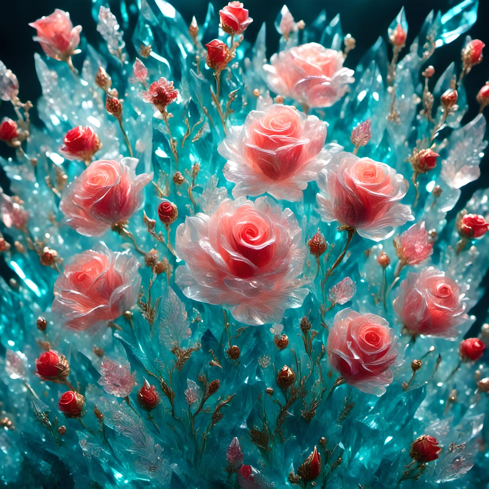 Glass Rose Bush in Dreamscape