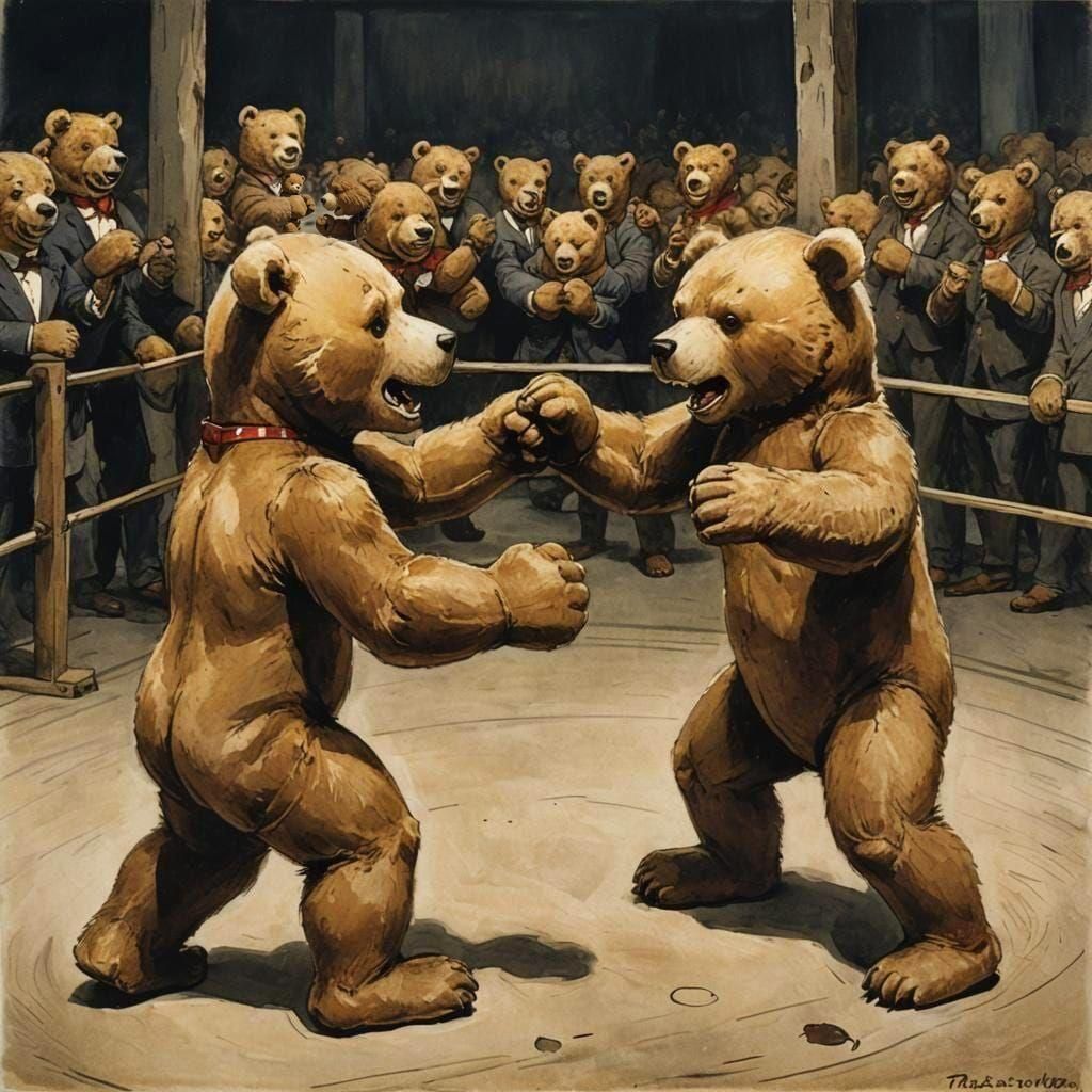 The battle of the teddy bears raged to the bitter end.