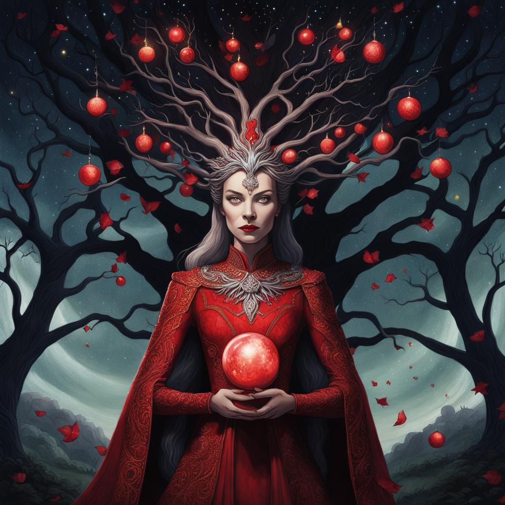 Crimson Queen Under Starlight: DreamWorks Animation Style