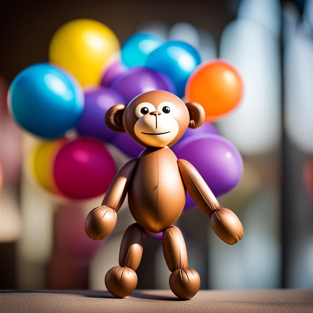 Balloon Monkey in Professional Photography Style