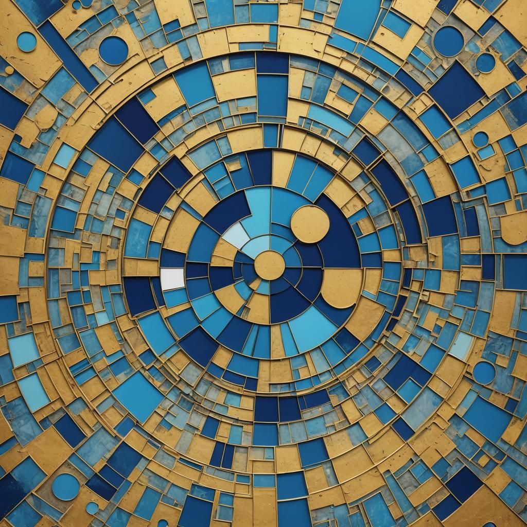 Blue Alien in Future City Pop Art