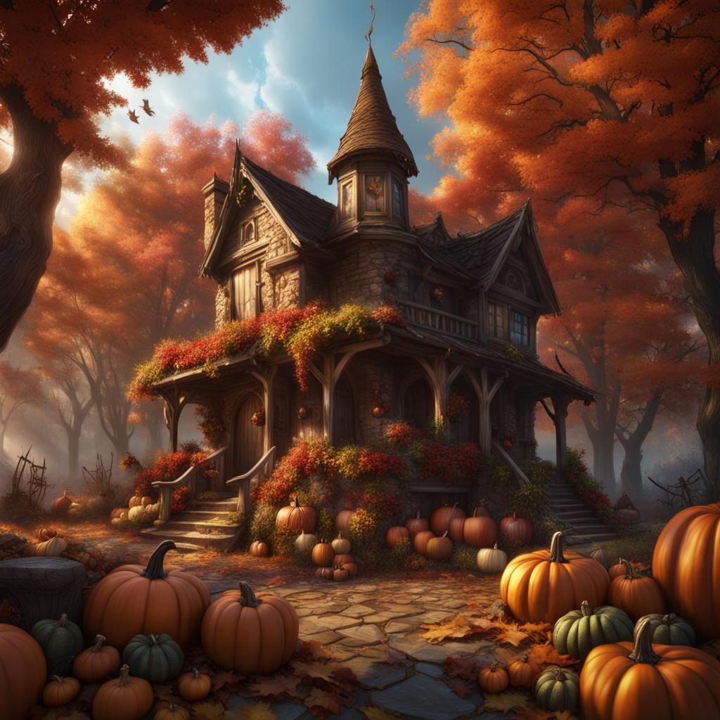 Fantastical Thanksgiving Fairy in Detailed Matte Painting